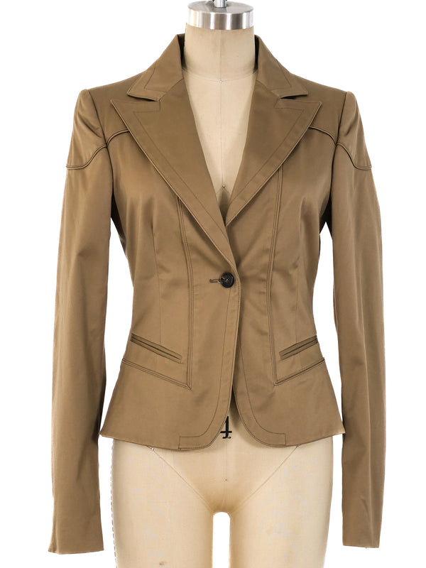 Gucci Khaki Cropped Blazer Jacket arcadeshops.com