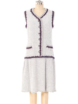 Chanel Fringe Trimmed Tweed Dress Dress arcadeshops.com