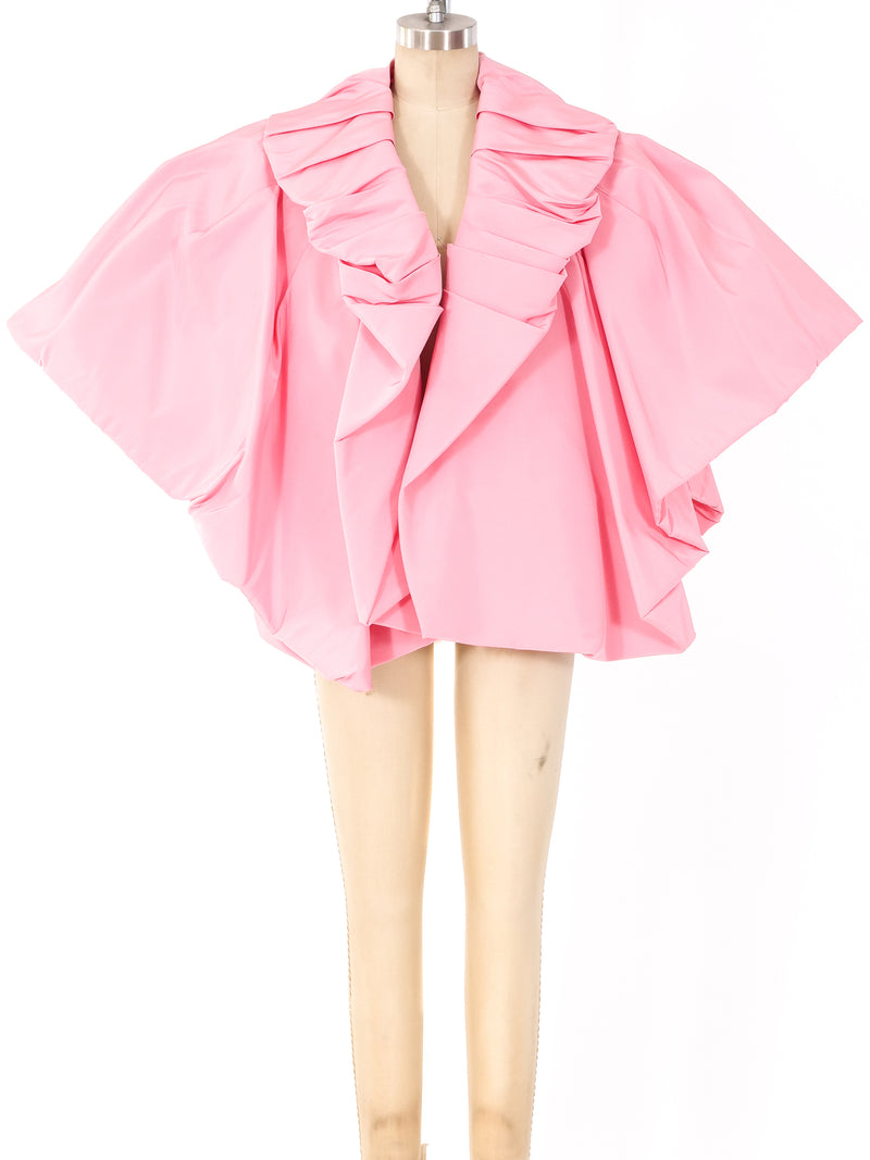 Oscar de la Renta Silk Faille Sculptural Jacket Jacket arcadeshops.com