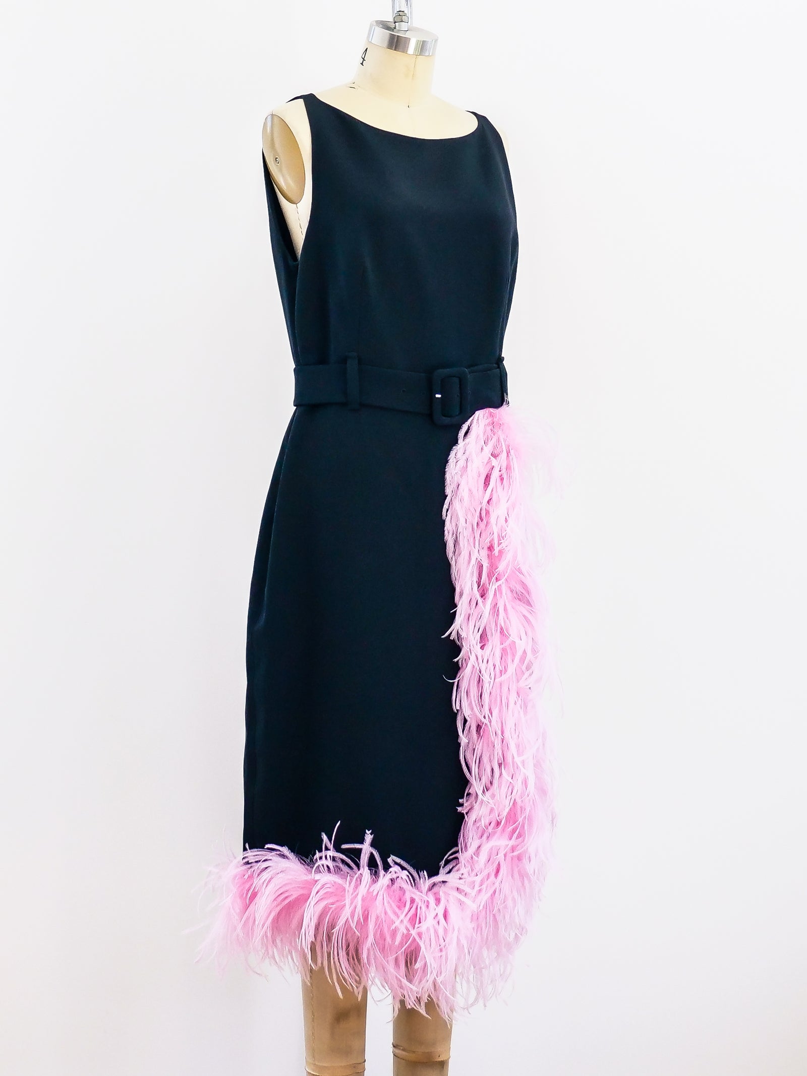 Prada Feather Trimmed Dress Prada Feather Trimmed Dress