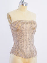 Jitrois Snake Embossed Leather Bustier Top arcadeshops.com