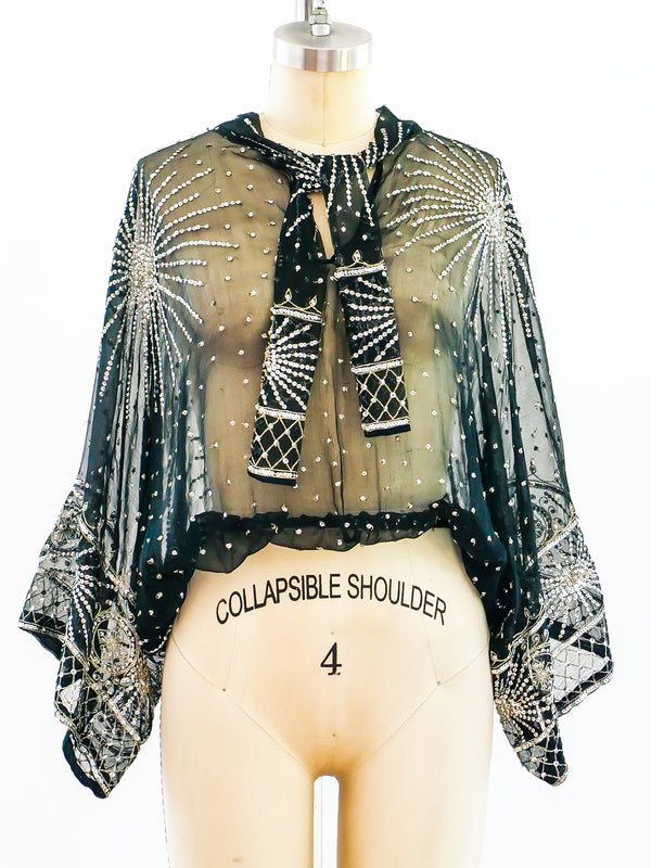 Sequin Starburst Chiffon Top Top arcadeshops.com