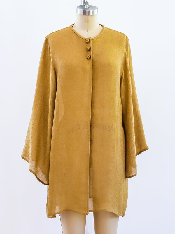 Oscar de la Renta Gold Lame Tunic Top arcadeshops.com