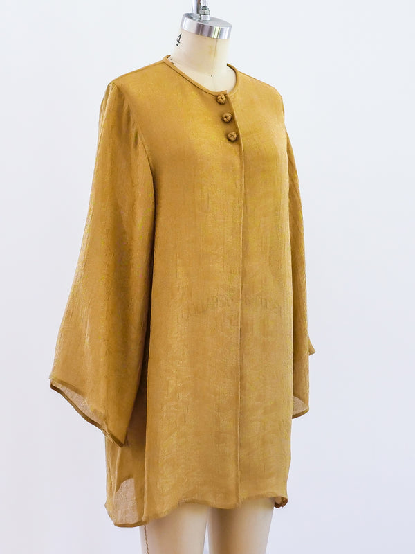 Oscar de la Renta Gold Lame Tunic Top arcadeshops.com