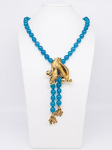 Valentino Teal Bead Bolo Style Necklace Jewelry arcadeshops.com