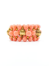 1960's Faux Coral Bead Bracelet Accessory arcadeshops.com