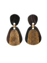 Wood and Snakeskin Drop Earrings Accessory arcadeshops.com