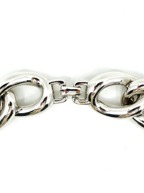 Givenchy Silvertone Chain Collar Necklace Accessory arcadeshops.com