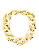 Givenchy Ivory and Goldtone Chain Collar Necklace Accessory arcadeshops.com