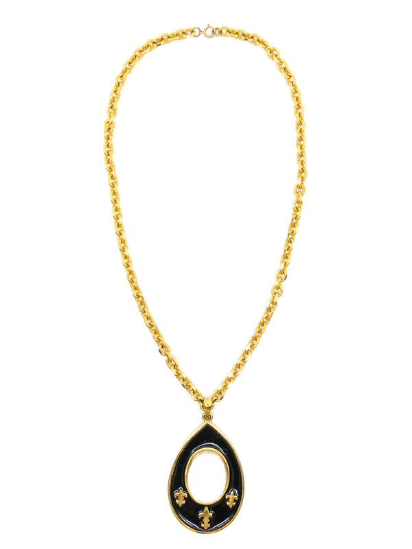 Pauline Rader Lucite Cabochon Pendant Necklace Accessory arcadeshops.com