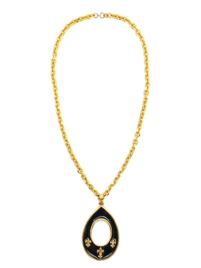 Pauline Rader Lucite Cabochon Pendant Necklace Accessory arcadeshops.com