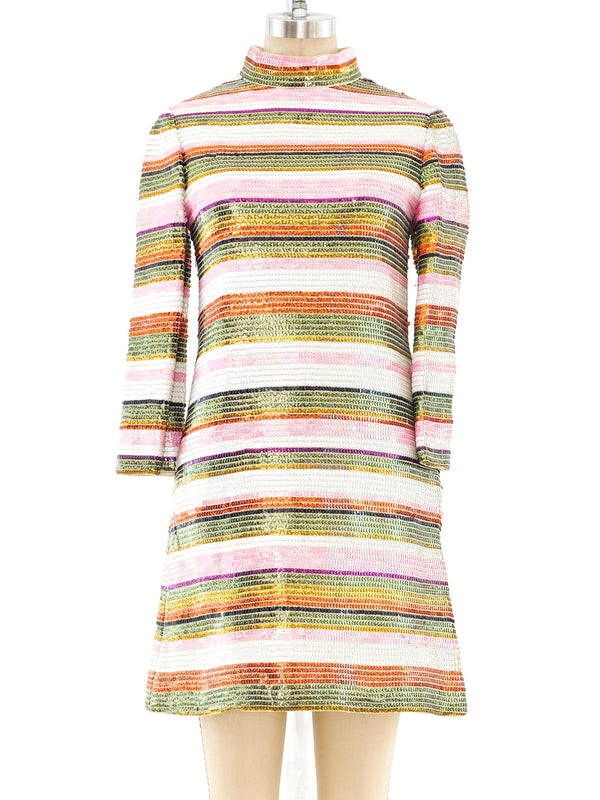 Sequin Striped Mod Dress Dress arcadeshops.com