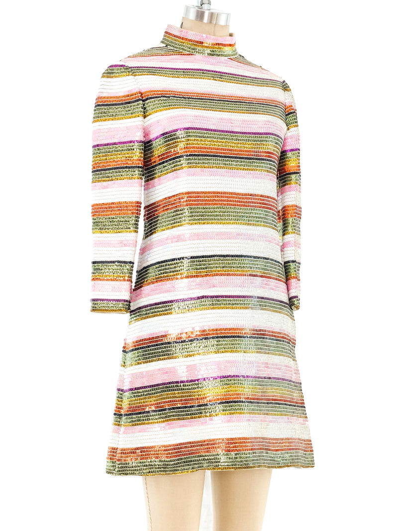 Sequin Striped Mod Dress Dress arcadeshops.com