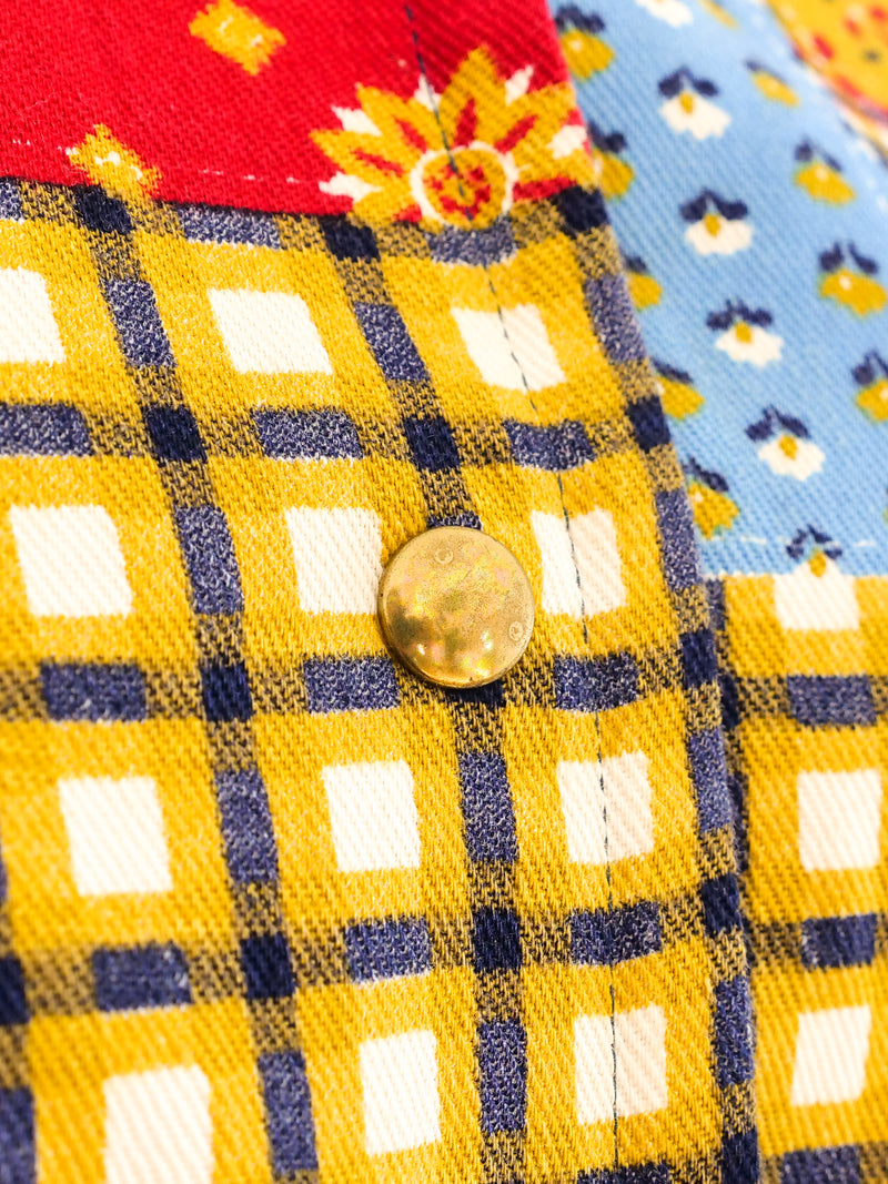 Reversible Patchwork Printed Poncho Outerwear arcadeshops.com