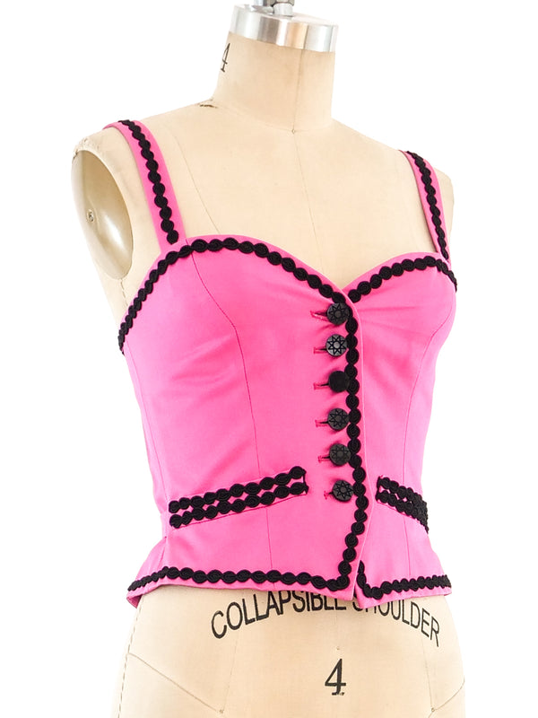 Yves Saint Laurent Pink Silk Bustier Top arcadeshops.com
