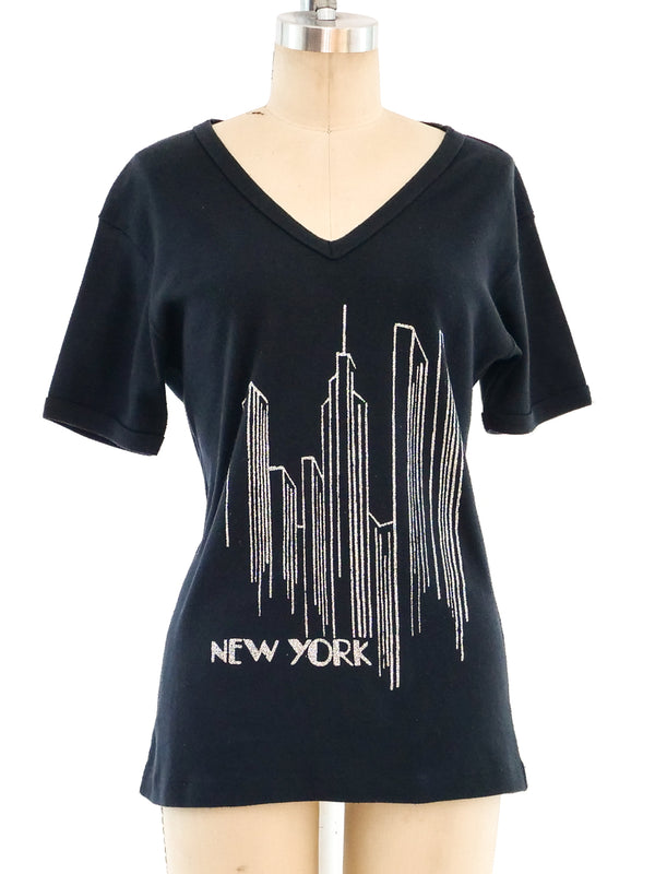 New York Cityscape Glitter Tee T-shirt arcadeshops.com