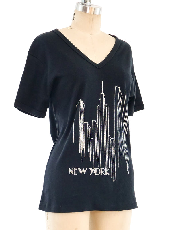 New York Cityscape Glitter Tee T-shirt arcadeshops.com
