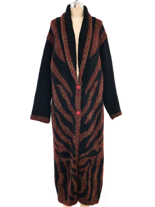 Tiger Intarsia Knit Cardigan jacket arcadeshops.com