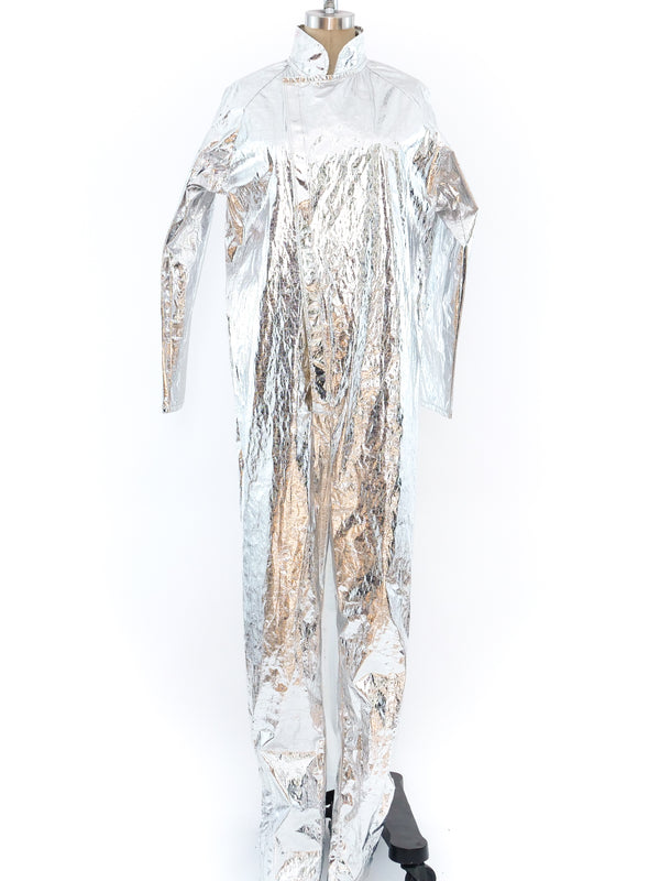Metallic Silver Flight Suit Suit arcadeshops.com