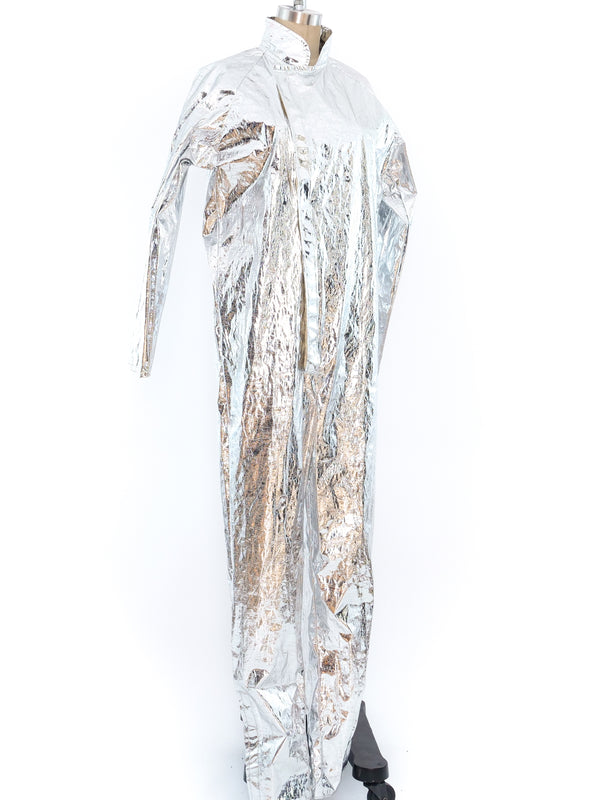 Metallic Silver Flight Suit Suit arcadeshops.com