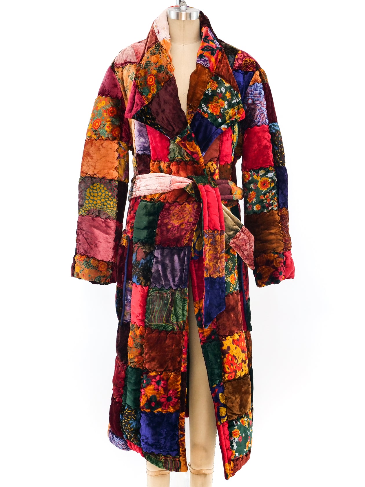 Patchwork Quilted Velvet Coat