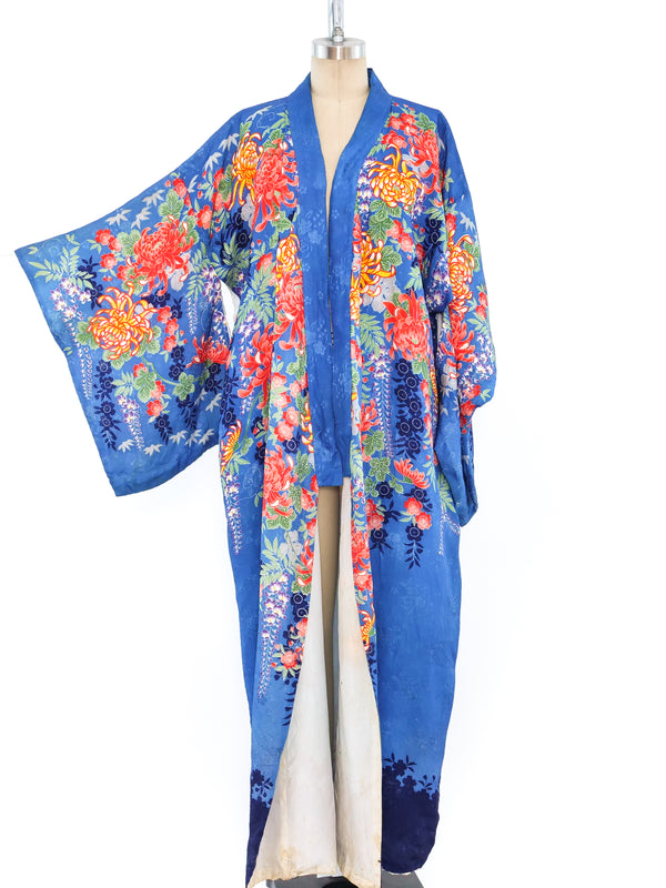 Floral Printed Silk Kimono Jacket arcadeshops.com
