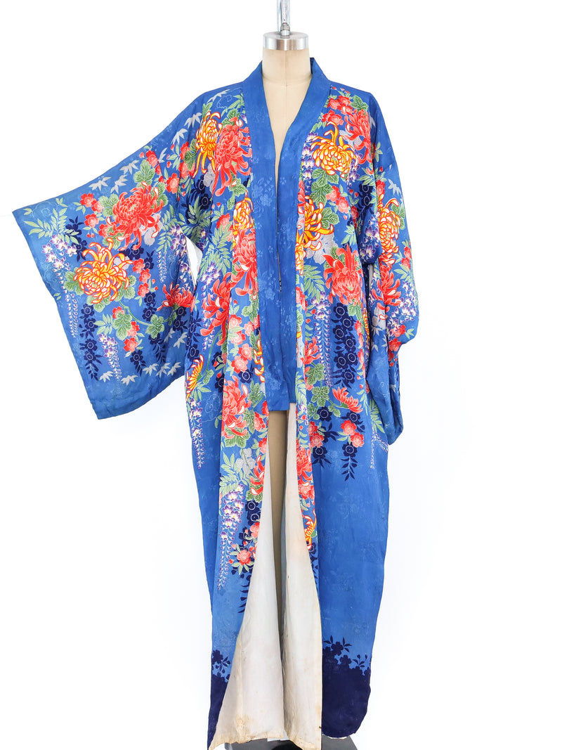 Floral Printed Silk Kimono Jacket arcadeshops.com