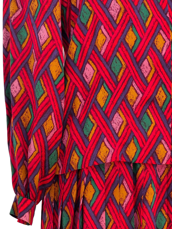 Basketweave Printed Silk Ensemble Suit arcadeshops.com