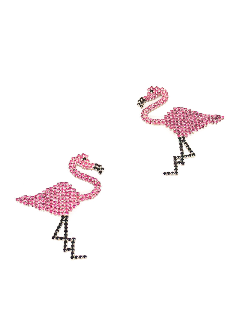 Bauer Pink Flamingo Rhinestone Earrings Jewelry arcadeshops.com