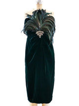 Bill Blass Feather Embellished Strapless Dress Dress arcadeshops.com