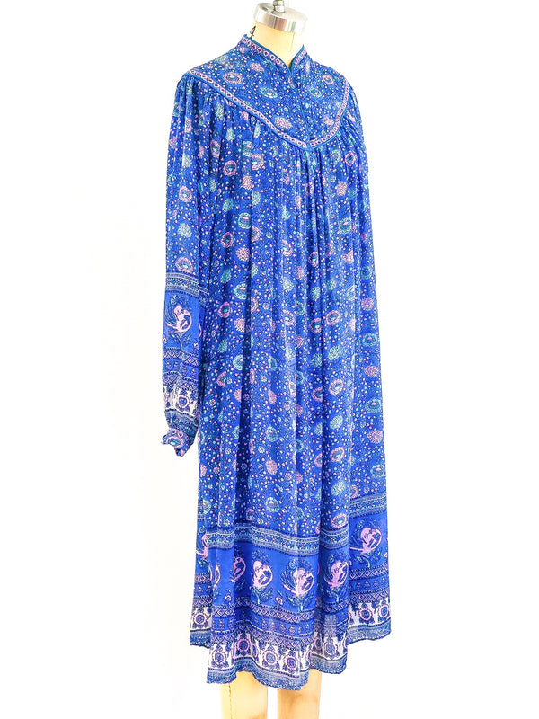 Block Print Indigo Silk Indian Dress Dress arcadeshops.com