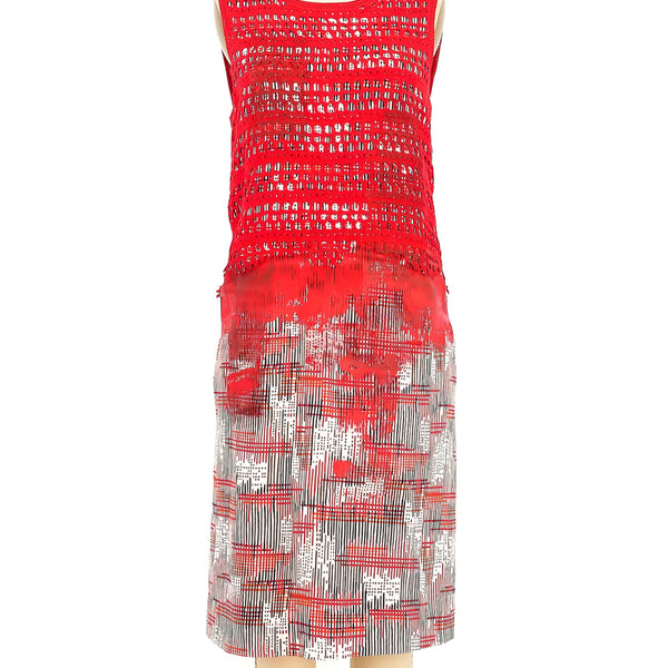 ワンピース BOTTEGA VENETA RED SILK DRESS Bottega Veneta Shiny Viscose Fringe Knit Dress in Scarlet | FWRD