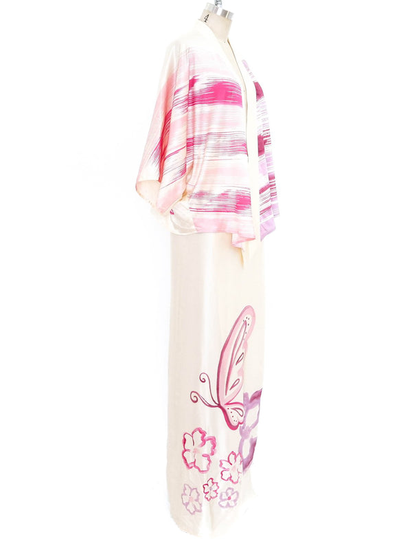 Butterfly Printed Silk Ensemble Suit arcadeshops.com