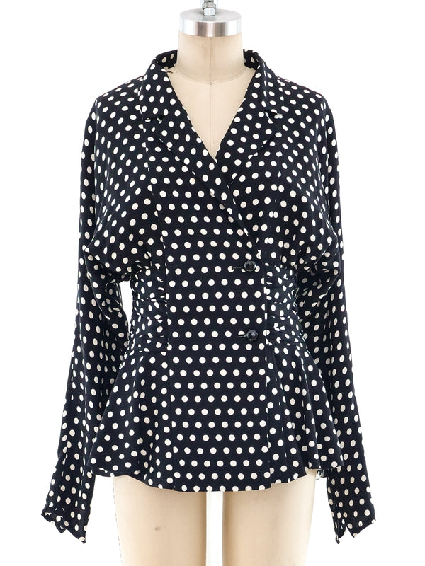 Polka Dot Peplum Jacket Dress arcadeshops.com