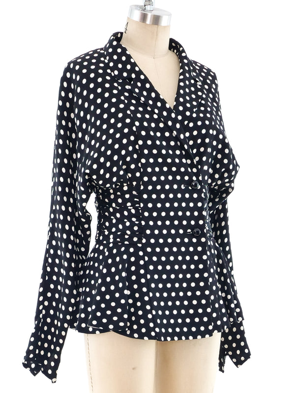 Polka Dot Peplum Jacket Dress arcadeshops.com