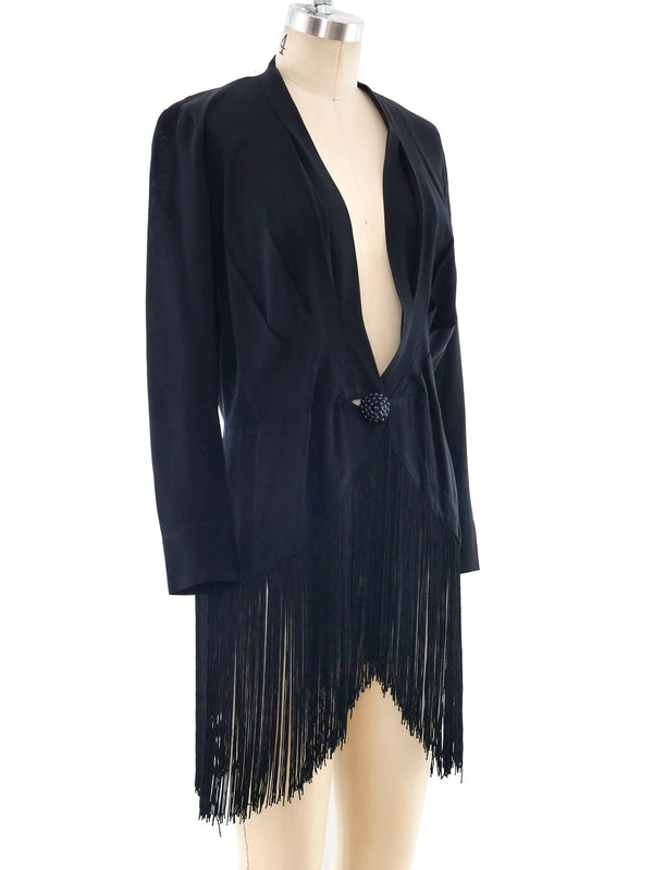 Fringed Crepe Jacket Jacket arcadeshops.com