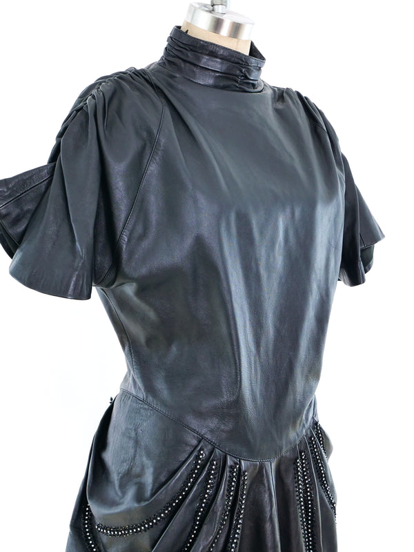 Embellished Leather Dress Dress arcadeshops.com