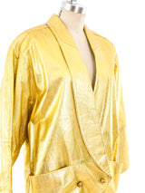 Lillie Rubin Gold Leather Jacket Jacket arcadeshops.com