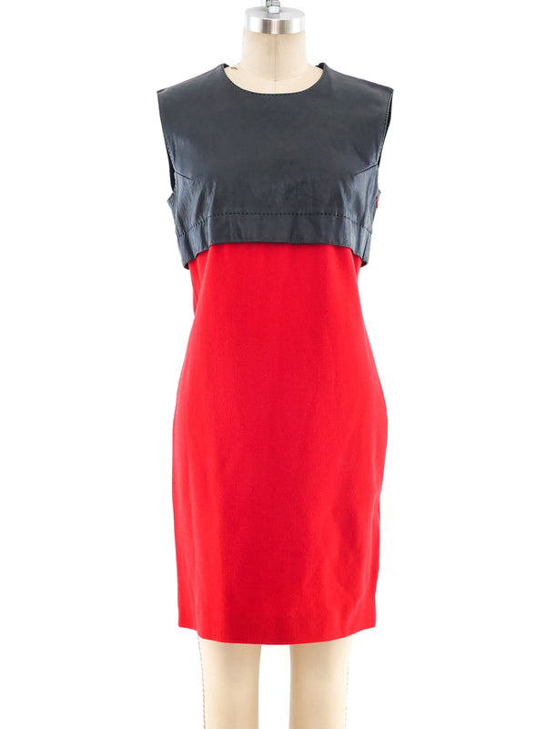 Jean Paul Gaultier Leather and Wool Tank Dress Dress arcadeshops.com
