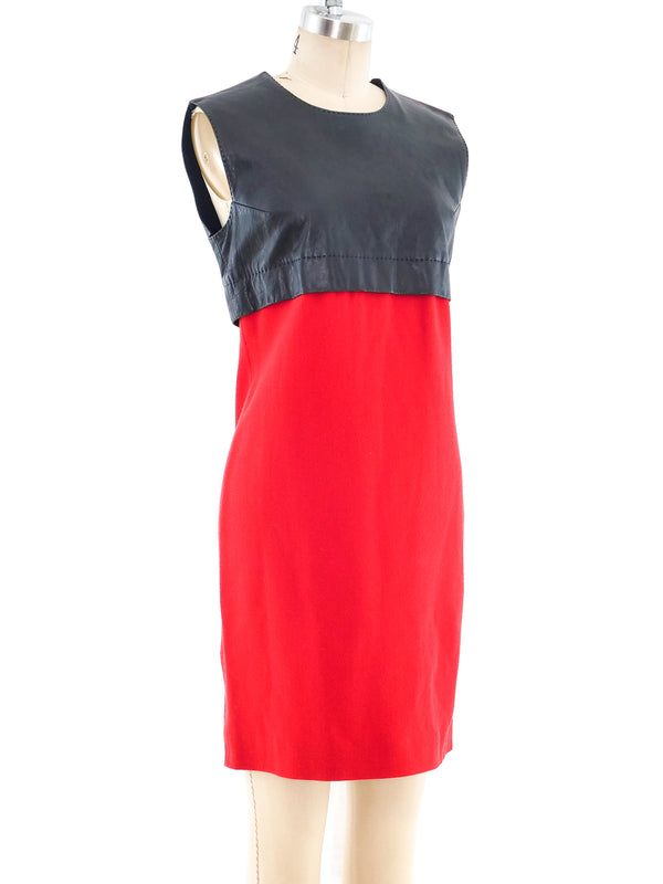 Jean Paul Gaultier Leather and Wool Tank Dress Dress arcadeshops.com