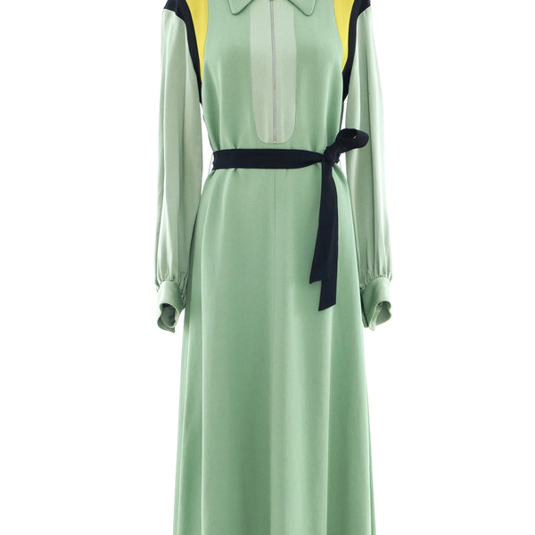 【関税&送料込】Dries Van Noten Teal Green Crepe Shirt Dress BlytheMarks_Virtual_Madeline-