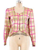 1930's Metallic Plaid Lamé Top Top arcadeshops.com