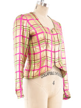 1930's Metallic Plaid Lamé Top Top arcadeshops.com