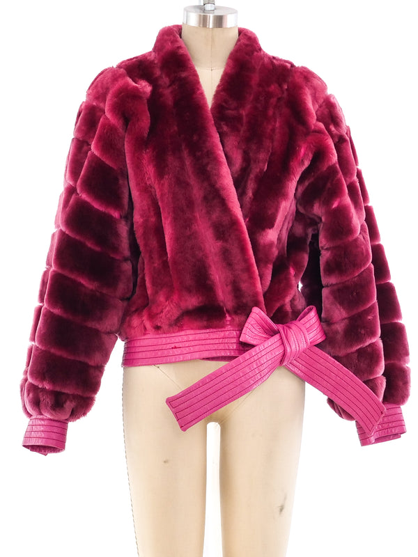 Christian Dior Raspberry Fur Jacket Jacket arcadeshops.com
