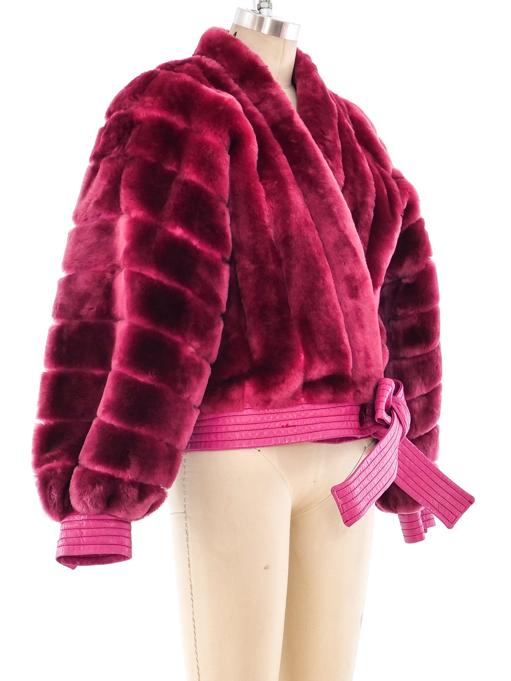 Christian Dior Raspberry Fur Jacket