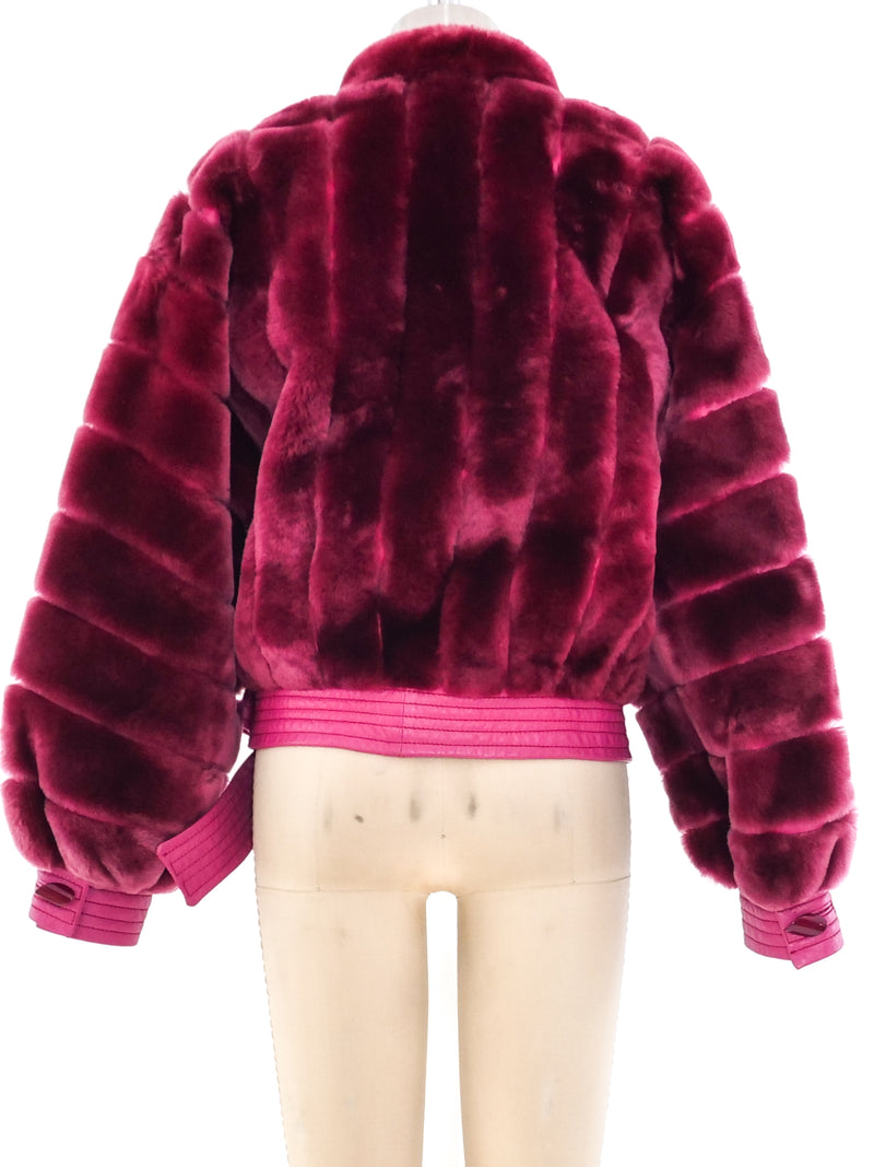 Christian Dior Raspberry Fur Jacket Jacket arcadeshops.com