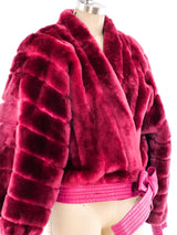 Christian Dior Raspberry Fur Jacket Jacket arcadeshops.com