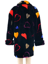 Donnybrook Heart Motif Faux Fur Coat Outerwear arcadeshops.com