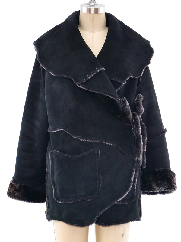 Deconstructed Shearling Coat Outerwear arcadeshops.com