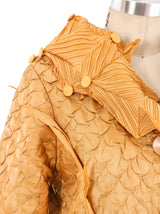 Masaki Matsuka Pleated Gold Dragon Coat Outerwear arcadeshops.com